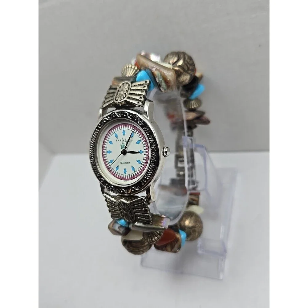 La Express West Quartz Turquoise Southwest Beaded Watch Womens New Battery Boho